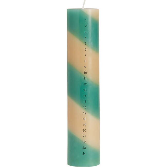 Christmas Calendar Candle, Clay & Pale Mint