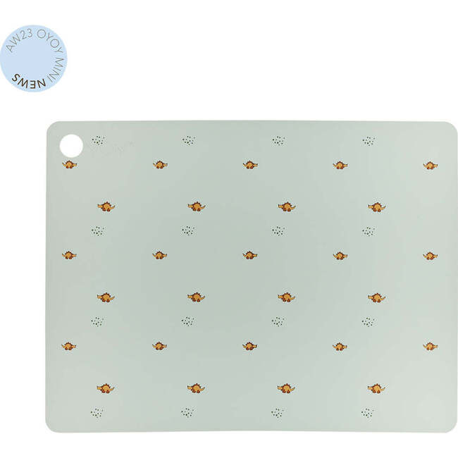 Billy Dino Rectangle Placemat, Pale Green