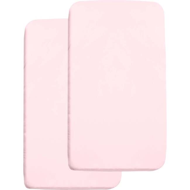 All-In-One Fitted Sheet & Waterproof Cover For 36" x 18" Cradle Mattress, Light Pink (Pack Of 2)