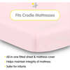 All-In-One Fitted Sheet & Waterproof Cover For 36" x 18" Cradle Mattress, Light Pink (Pack Of 2) - Crib Sheets - 2
