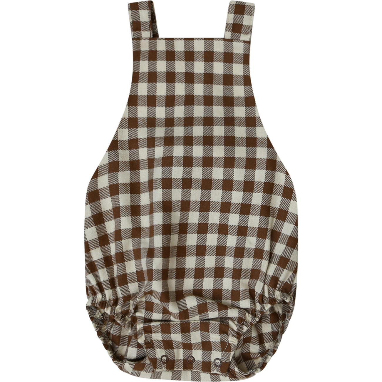 Gingham Bubble, Brown - Organic Zoo Rompers | Maisonette