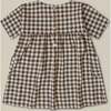 Gingham Gather Dress, Brown - Dresses - 6