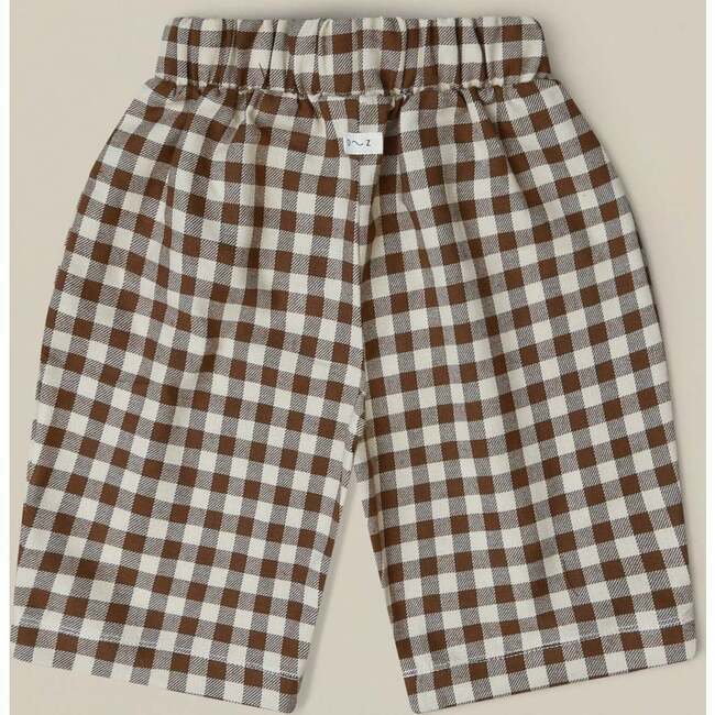 Gingham Traveller Pants, Brown - Pants - 7