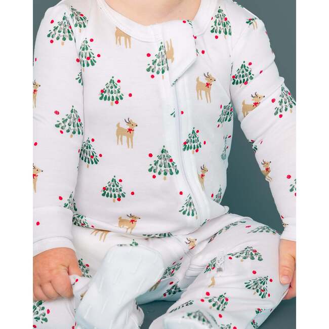 The Organic Zipper Footie, Tinsel Trees - Footie Pajamas - 2