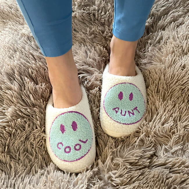 Women's Cool Aunt Slippers, Blue - Slippers - 2