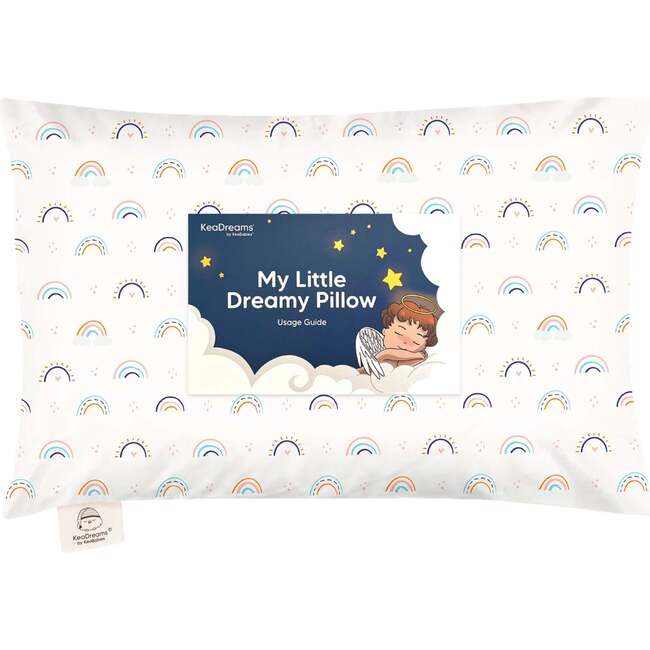 13X18 Toddler Pillow with Pillowcase for Sleeping, Jolly Rainbow