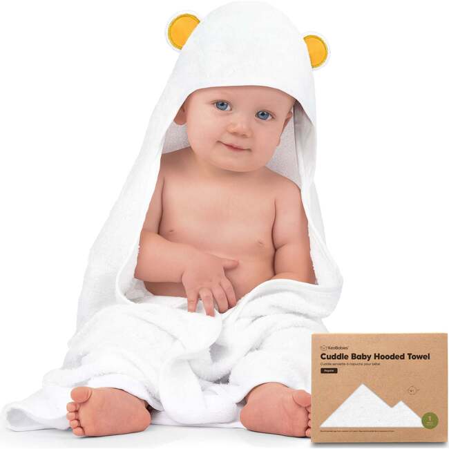 Cuddle Organic Baby Hooded Towel, Bear
