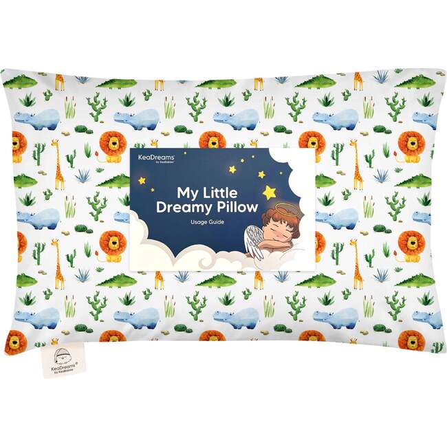 13X18 Toddler Pillow with Pillowcase for Sleeping, Zoo