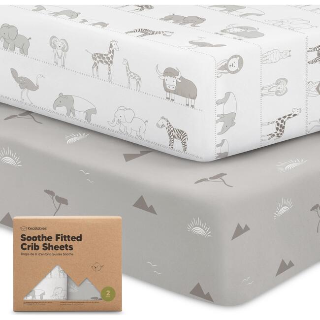 2-Pack Soothe Fitted Crib Sheet, Savannah