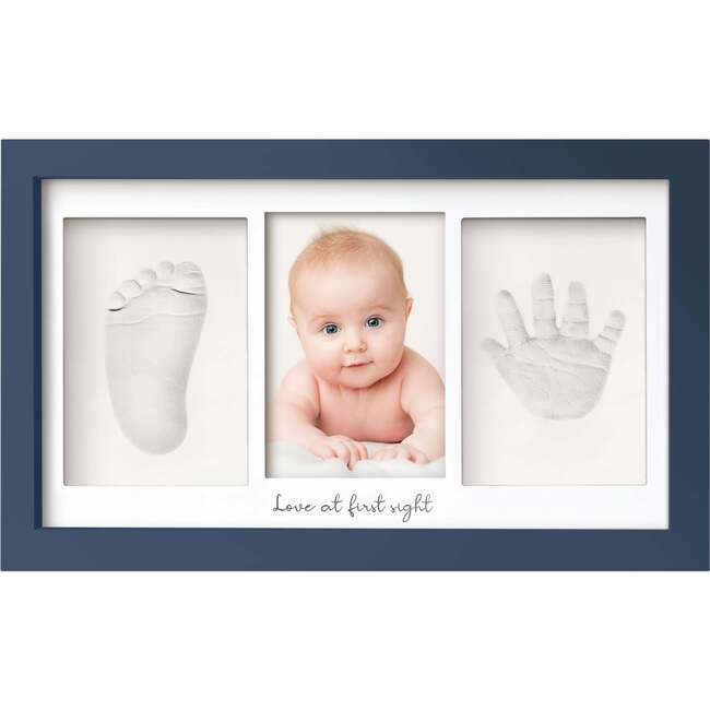 Duo Baby Handprint & Footprint Keepsake Frame, Midnight Blue