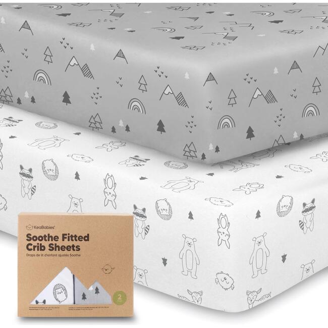 2-Pack Soothe Fitted Crib Sheet, Woodland