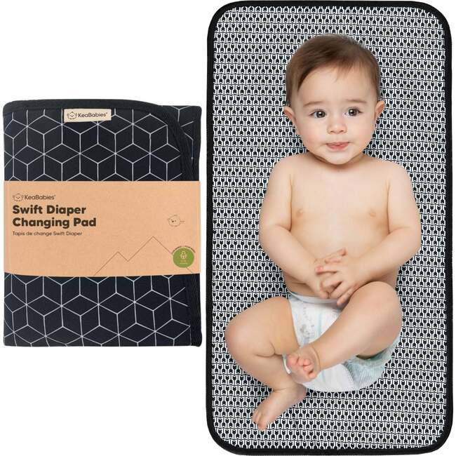 Swift Diaper Portable Changing Pad for Baby, Black Geo