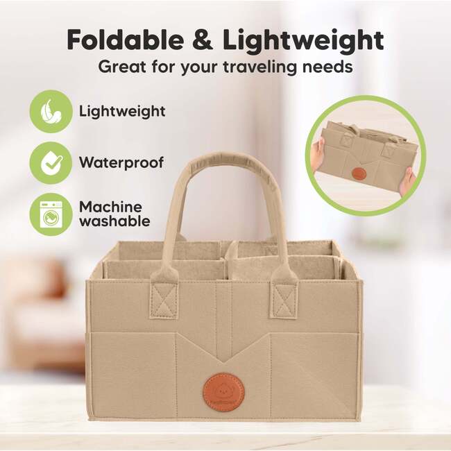 Original Baby Diaper Caddy Organizer for Nursery, Taupe - Diaper Bags - 5