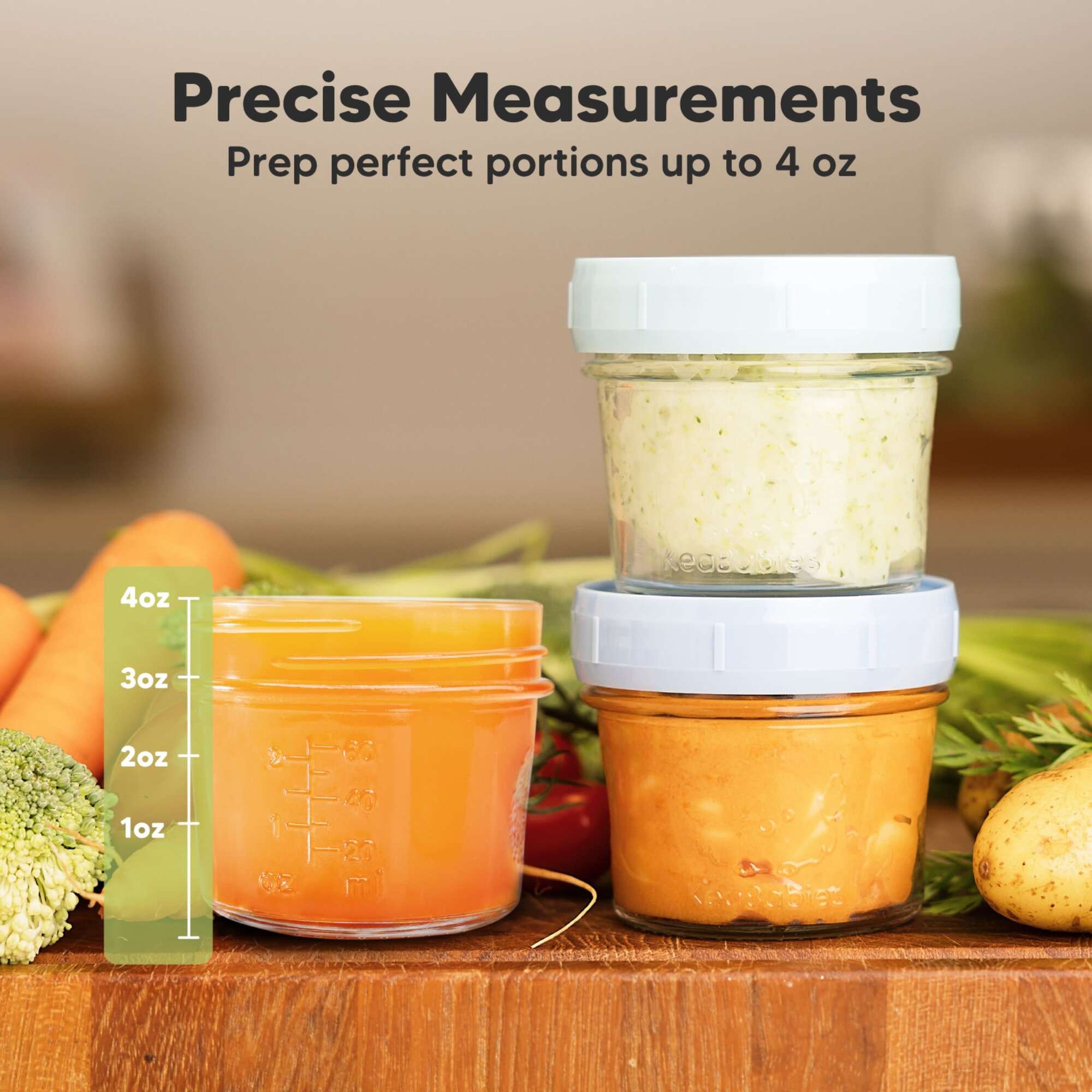 12pk Prep Baby Food Storage Containers, 4 Oz Leak-proof, Bpa Free