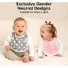 8-Pack Urban Drool Bibs Set for Baby Boys and Girls, Grayscale - Bibs - 6