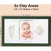 Duo Baby Handprint & Footprint Keepsake Frame, Hunter Green - Frames - 7