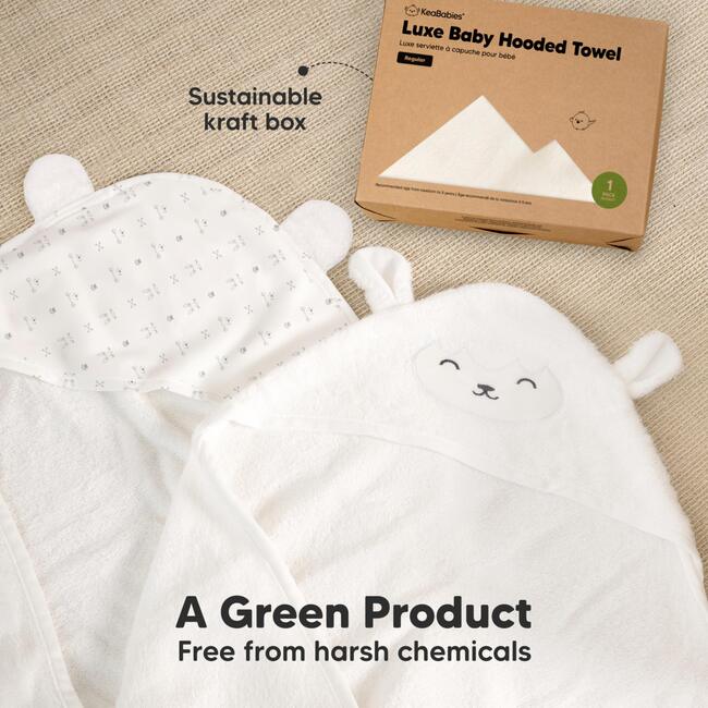 Luxe Organic Hooded Towel for Baby, KeaStory - Carriers - 8