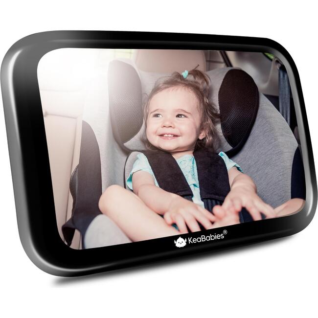 Baby Car Mirror for Rear Facing Car Seat, Sleek Black Large