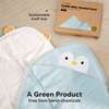 Cuddle Organic Baby Hooded Towel, Penguin - Towels - 8
