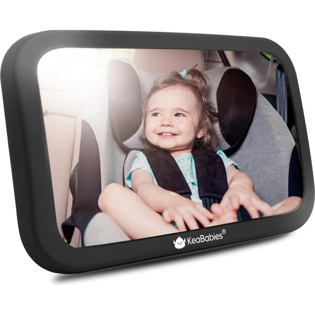 Baby Car Mirror for Rear Facing Car Seat, Matte Black Large
