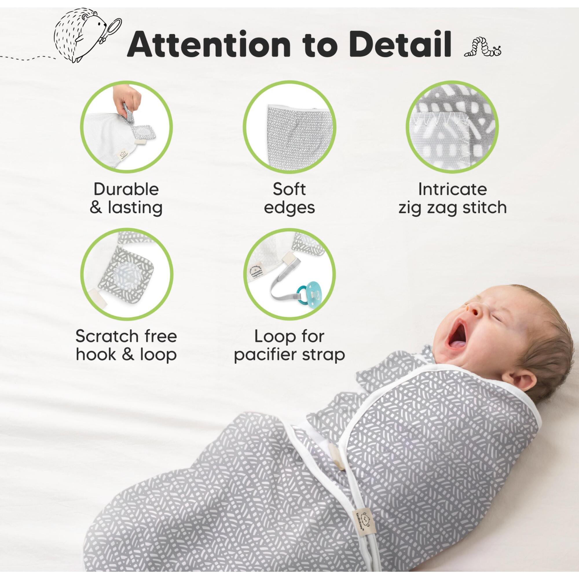 3-Pack Soothe Baby Swaddle Sacks 0-3 Months, Nordic - KeaBabies