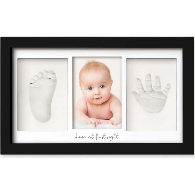 Duo Baby Handprint & Footprint Keepsake Frame, Onyx Black