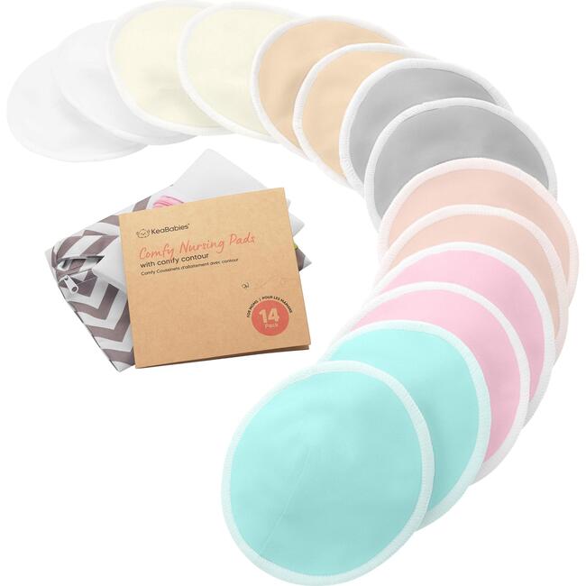 Women’s Comfy Organic Nursing Pads for Breastfeeding, Pastel Touch