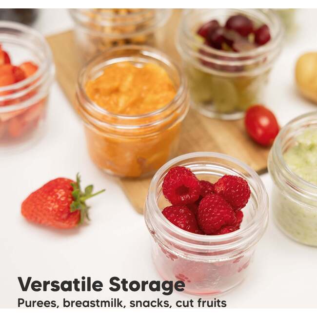 KeaBabies 12pk Prep Baby Food Storage Containers, 4 oz Leak-Proof, Bpa Free  Glass Jars for Feeding
