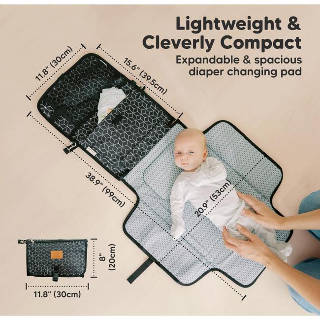 Ezee Diaper Changing Pad Portable, Black Geo - Changing Pads - 3