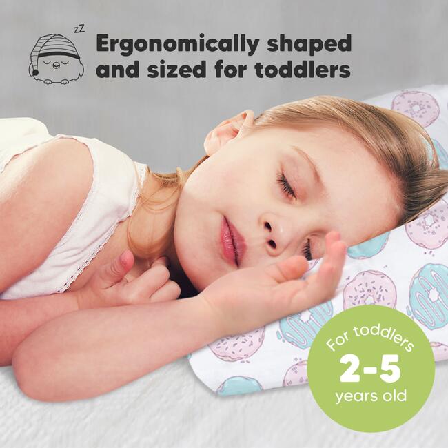 13X18 Toddler Pillow with Pillowcase for Sleeping, Donuts - Nursing Pillows - 2