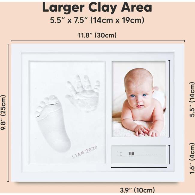 Noel Baby Handprint & Footprint Keepsake Frame, Alpine White - Frames - 3