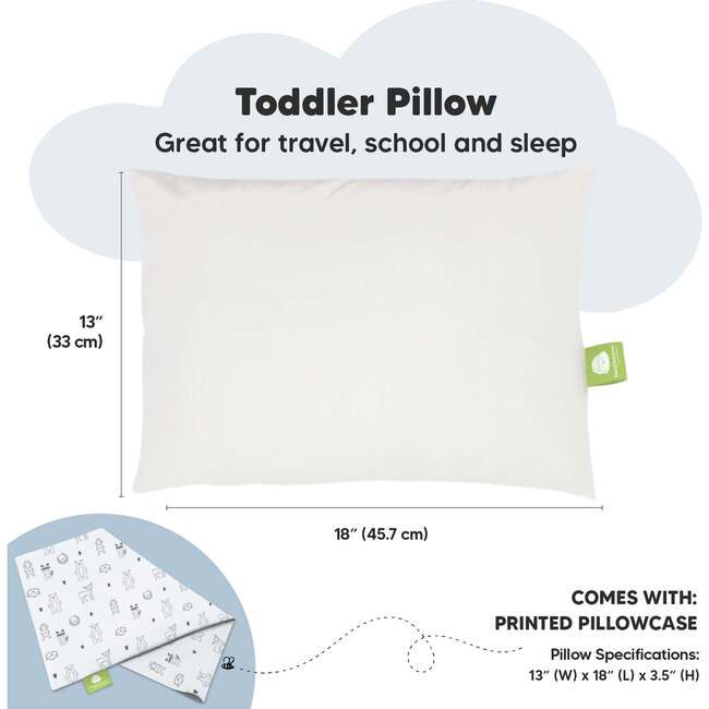 13X18 Toddler Pillow with Pillowcase for Sleeping, KeaFriends - Nursing Pillows - 3