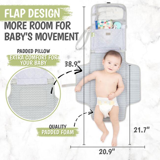 Ezee Diaper Changing Pad Portable, Gray Mod - Changing Pads - 4