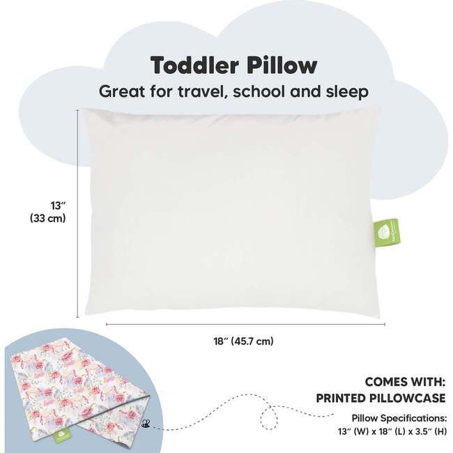 13X18 Toddler Pillow with Pillowcase for Sleeping, Fantasy - Nursing Pillows - 3