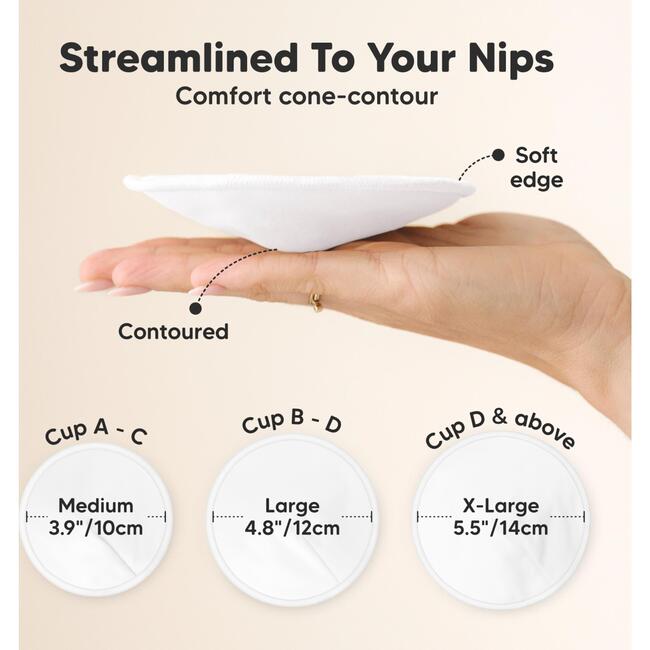 Women’s Comfy Organic Nursing Pads for Breastfeeding, Soft White - Nursing Covers - 4