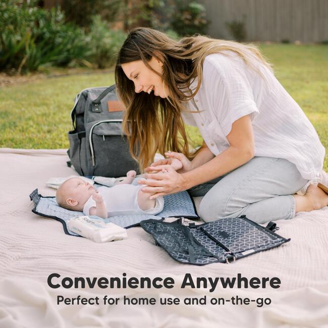 Ezee Diaper Changing Pad Portable, Black Geo - Changing Pads - 7