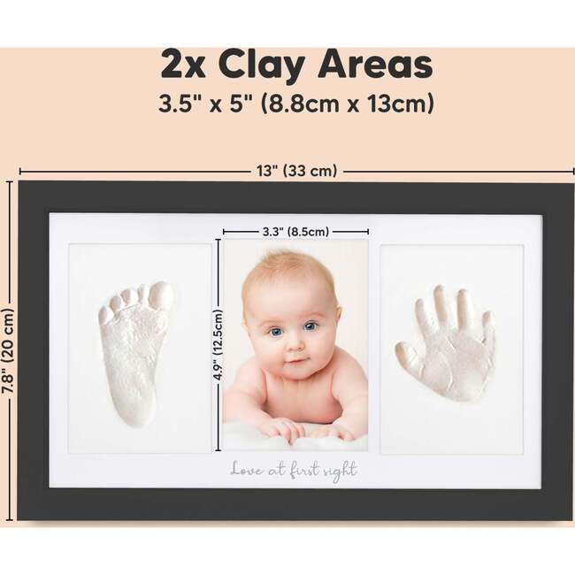 Duo Baby Handprint & Footprint Keepsake Frame, Onyx Black - Wall Décor - 7