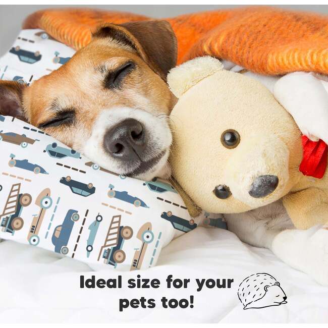 13X18 Toddler Pillow with Pillowcase for Sleeping, Vroom - Nursing Pillows - 8