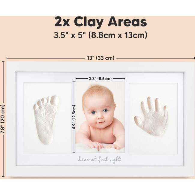 Duo Baby Handprint & Footprint Keepsake Frame, Alpine White - Wall Décor - 7