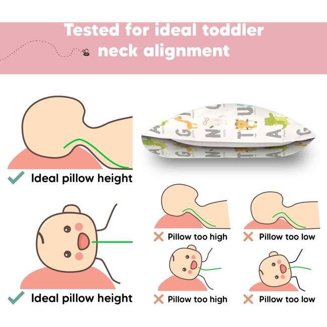 13X18 Toddler Pillow with Pillowcase for Sleeping, KeaABC - Nursing Pillows - 6