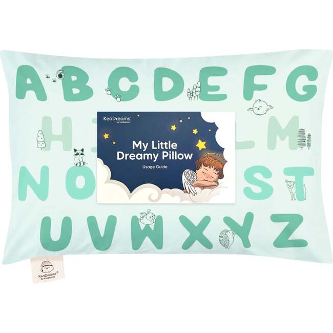 13X18 Toddler Pillow with Pillowcase for Sleeping, KeaABC Mint