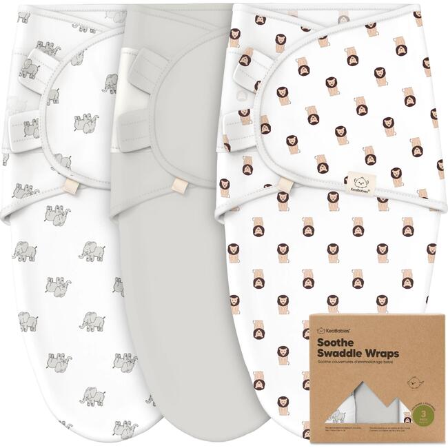 3-Pack Soothe Baby Swaddle Sacks 0-3 Months, The Wild 2