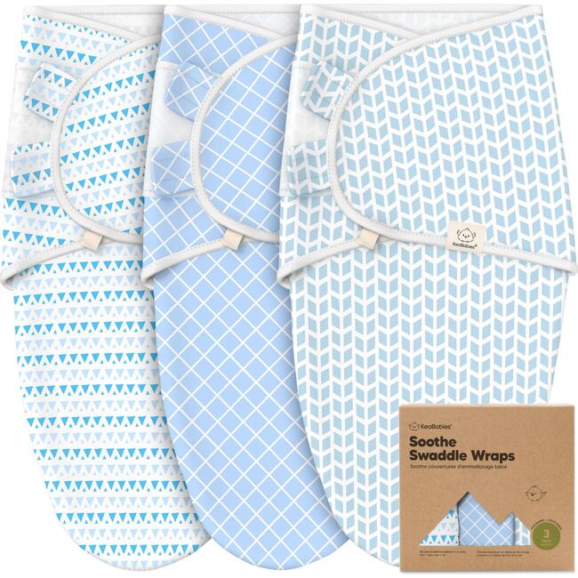 3-Pack Soothe Baby Swaddle Sacks 0-3 Months, Storm