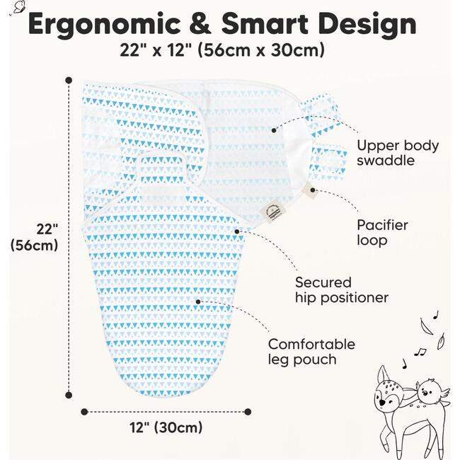 3-Pack Soothe Baby Swaddle Sacks 0-3 Months, Storm - Swaddles - 2