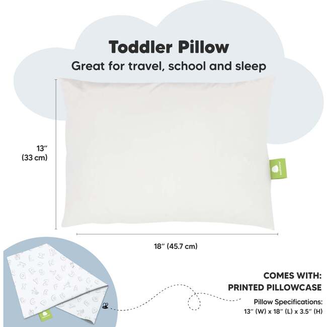 13X18 Toddler Pillow with Pillowcase for Sleeping, ABC Land - Pillows - 3