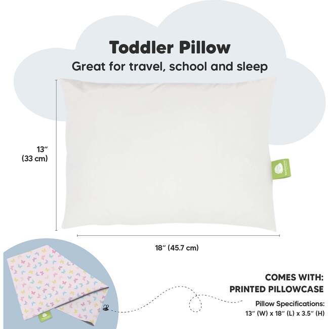 13X18 Toddler Pillow with Pillowcase for Sleeping, Flutter - Nursing Pillows - 3