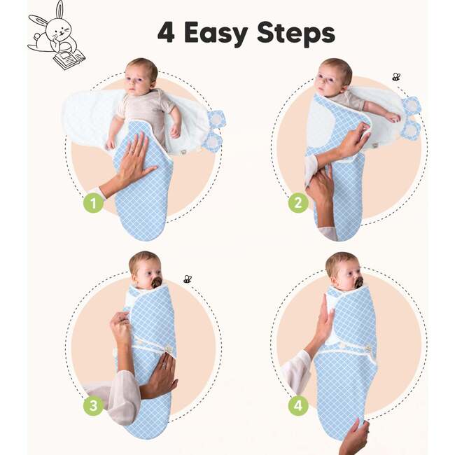 3-Pack Soothe Baby Swaddle Sacks 0-3 Months, Storm - Swaddles - 3