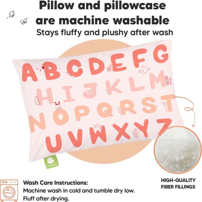13X18 Toddler Pillow with Pillowcase for Sleeping, KeaABC Sakura - Nursing Pillows - 4