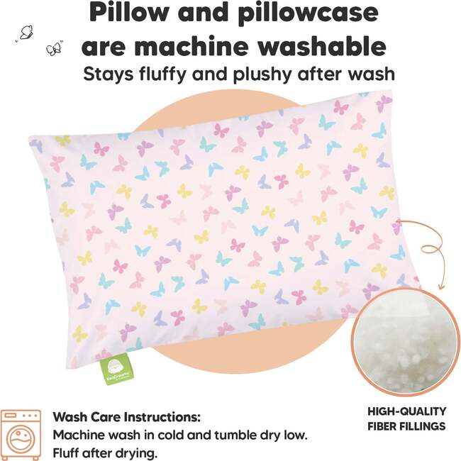 13X18 Toddler Pillow with Pillowcase for Sleeping, Flutter - Nursing Pillows - 4