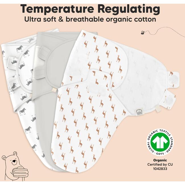 3-Pack Soothe Baby Swaddle Sacks 0-3 Months, The Wild - Swaddles - 4